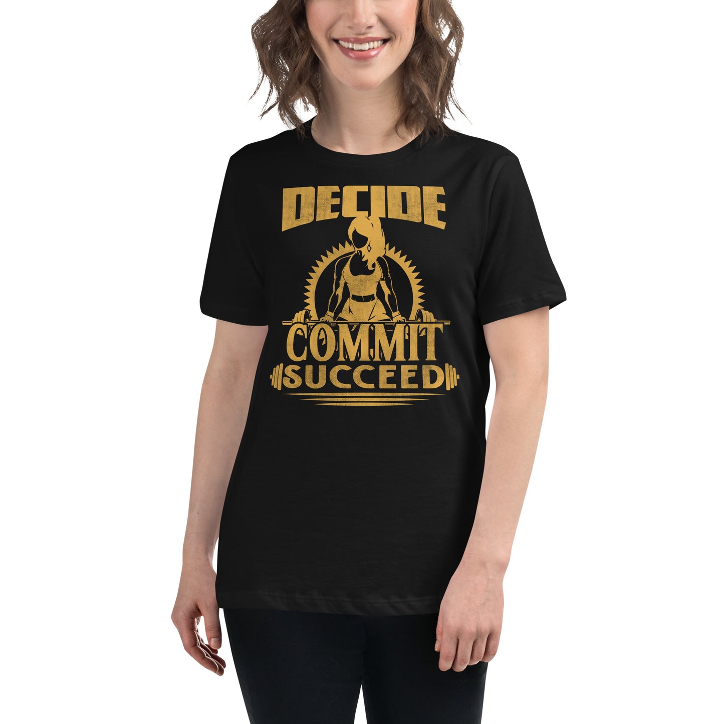 "Commit" Black Motivational Women’s T-Shirt