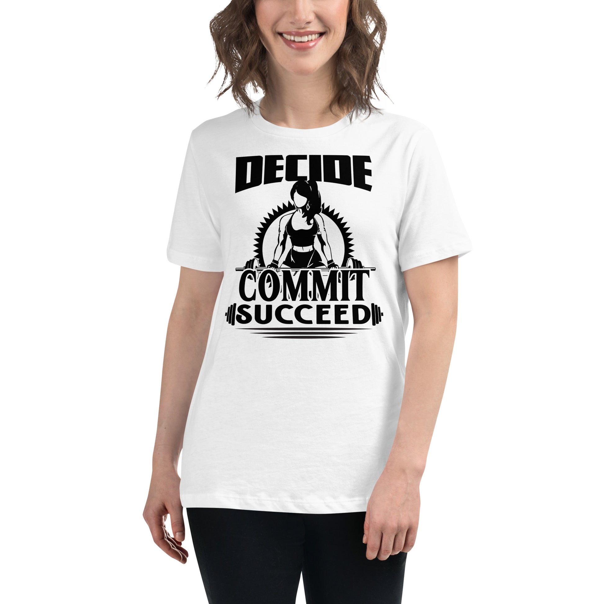 "Commit" White Motivational Women’s T-Shirt