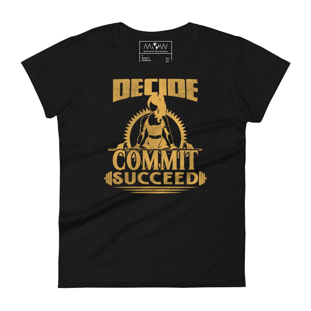 Commit Women's Motivational Black  T-Shirt