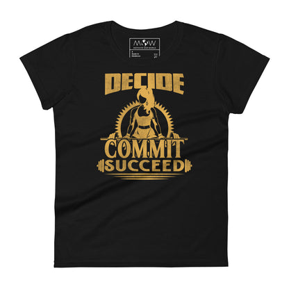 Commit Women's Motivational Black  T-Shirt