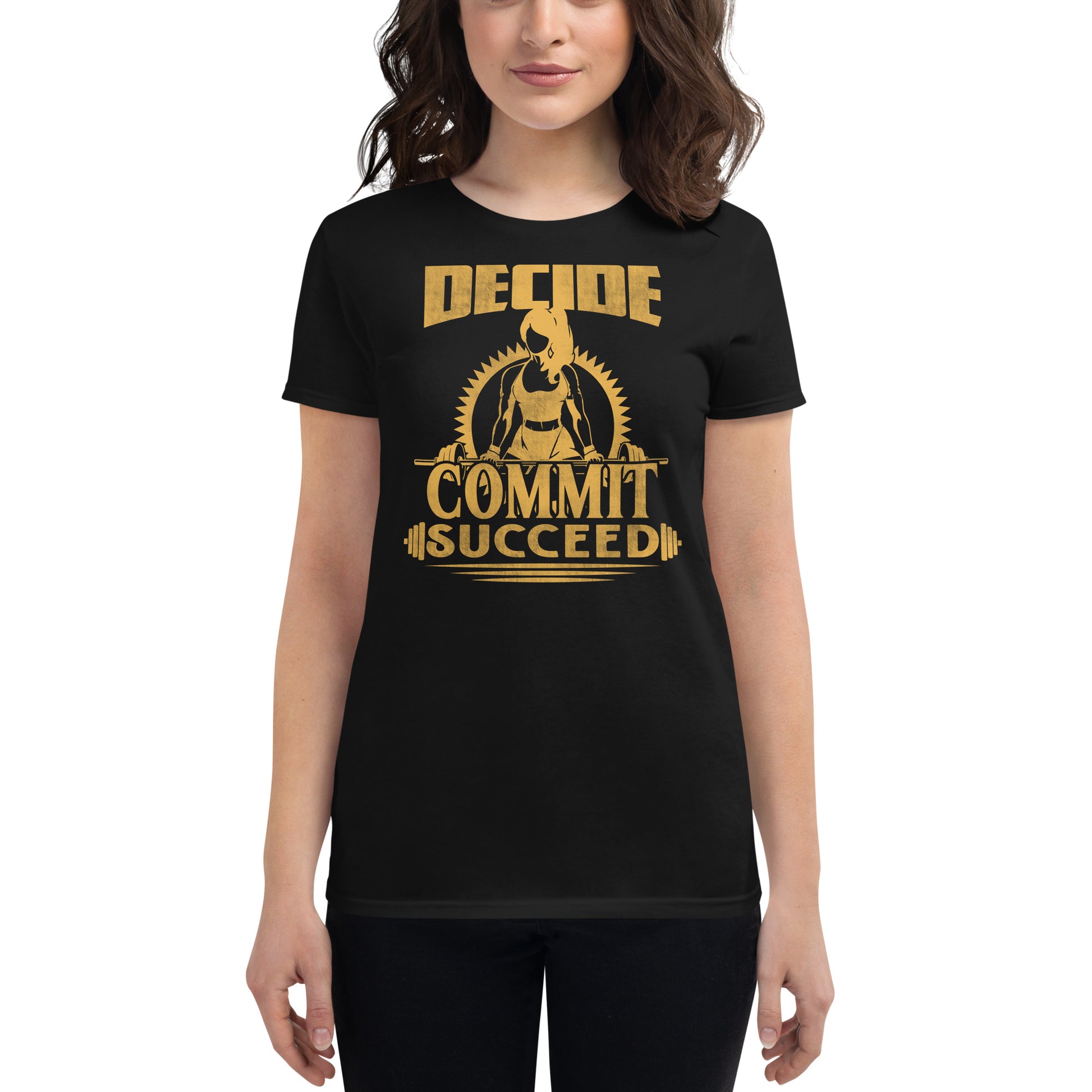 Commit Women's Motivational Black  T-Shirt