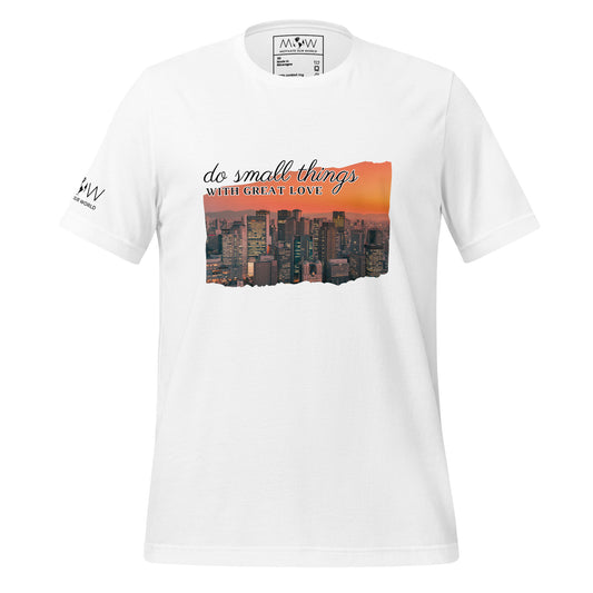 DO SMALL THINGS WITH GREAT LOVE Men's Motivational White T-Shirt
