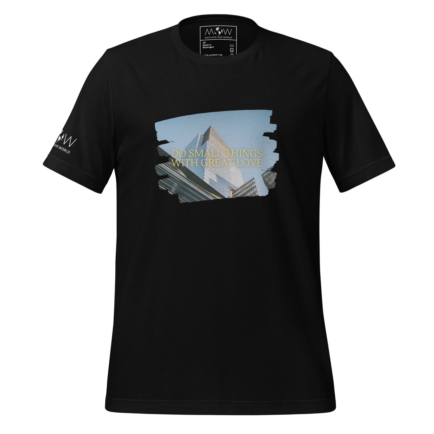 DO SMALL THINGS WITH GREAT LOVE Men's Motivational Black T-Shirt