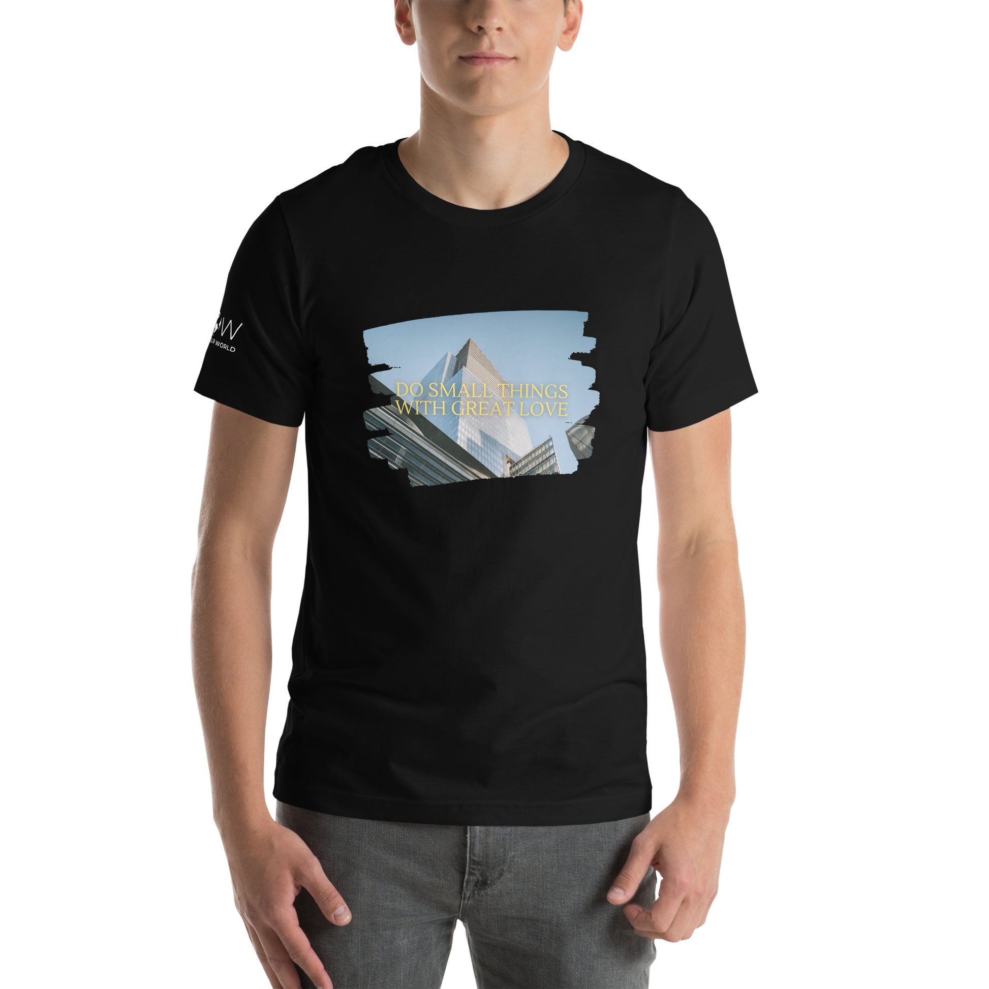 DO SMALL THINGS WITH GREAT LOVE Men's Motivational Black T-Shirt