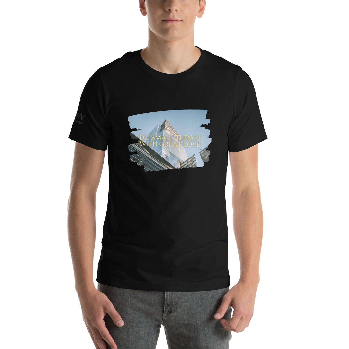 DO SMALL THINGS WITH GREAT LOVE Men's Motivational Black T-Shirt