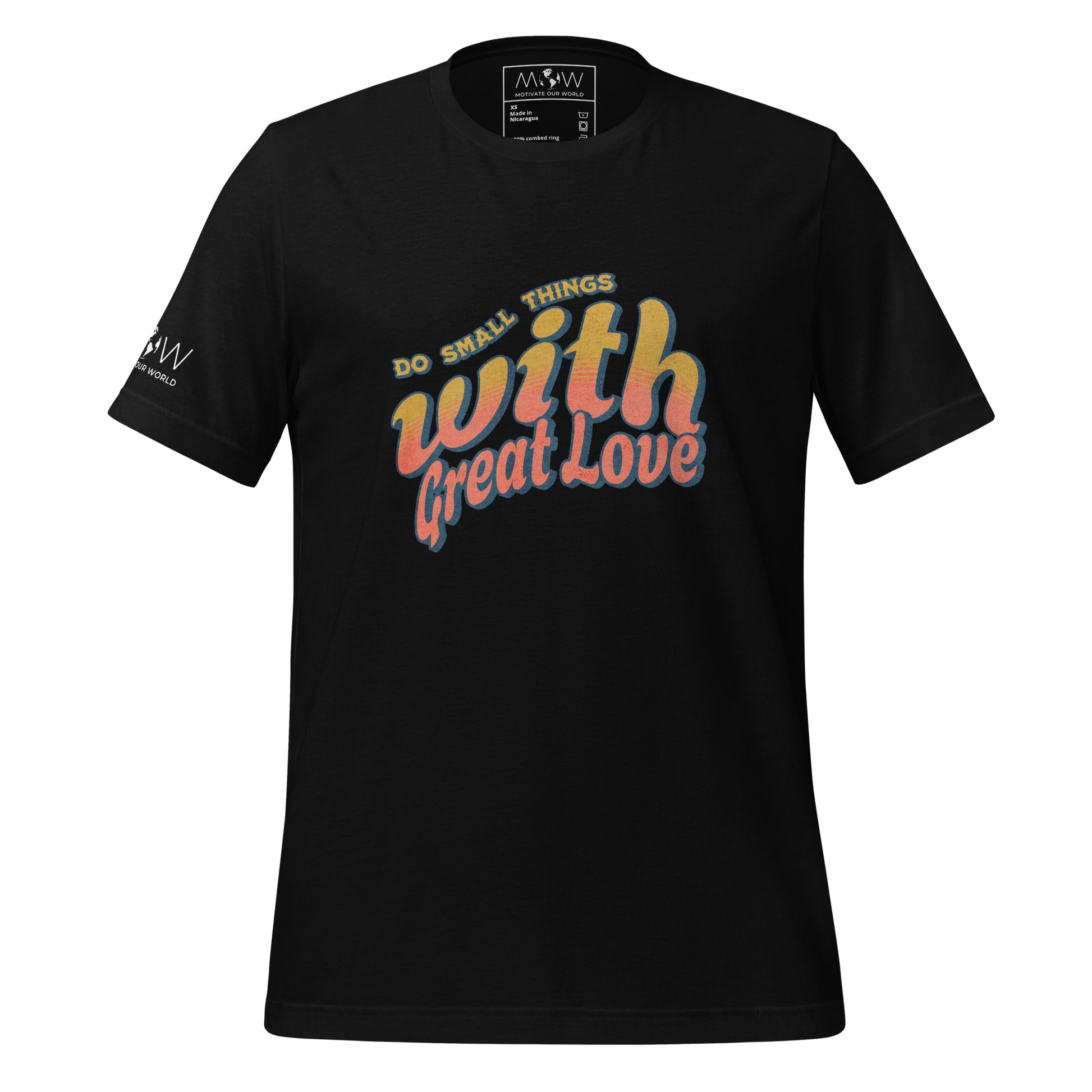 DO SMALL THINGS WITH GREAT LOVE Men's Motivational Black  T-Shirt