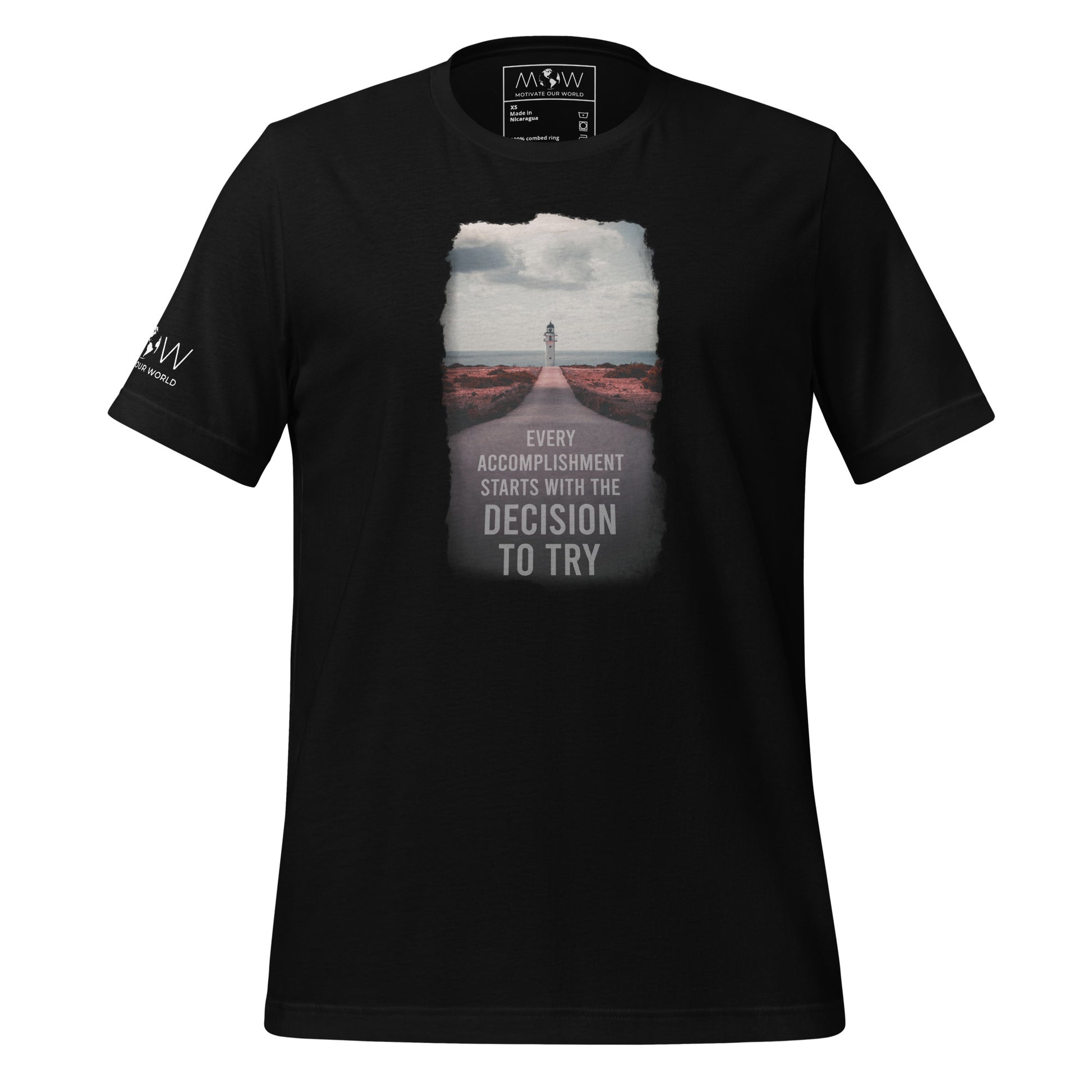 Decision to Try Men's Motivational Black T-Shirt