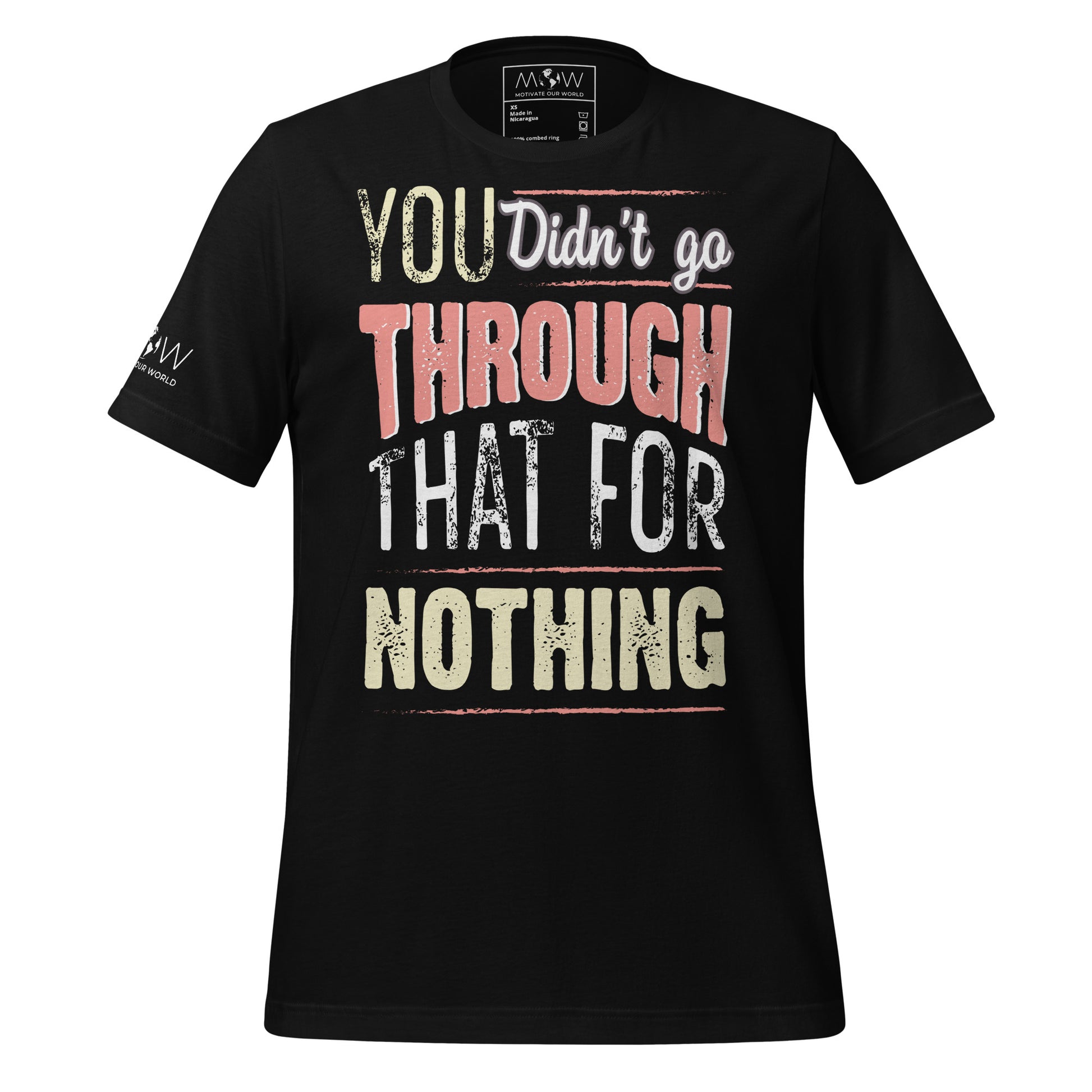 Didn’t Go Through That For Nothing – Grit Edition Black Motivational Men's T-Shirt