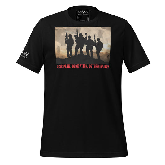 Discipline. Dedication. Determination. II Men's Motivational Black T-Shirt