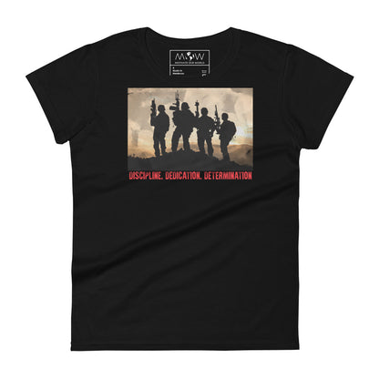 Discipline. Dedication. Determination. II Women’s Motivational Black T-Shirt