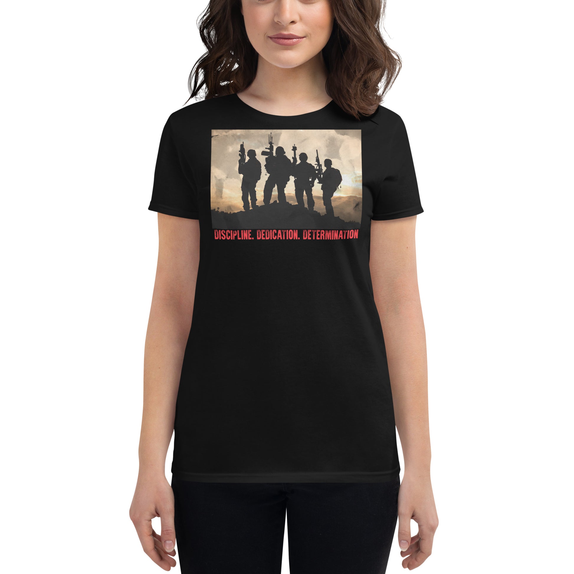 Discipline. Dedication. Determination. II Women’s Motivational Black T-Shirt