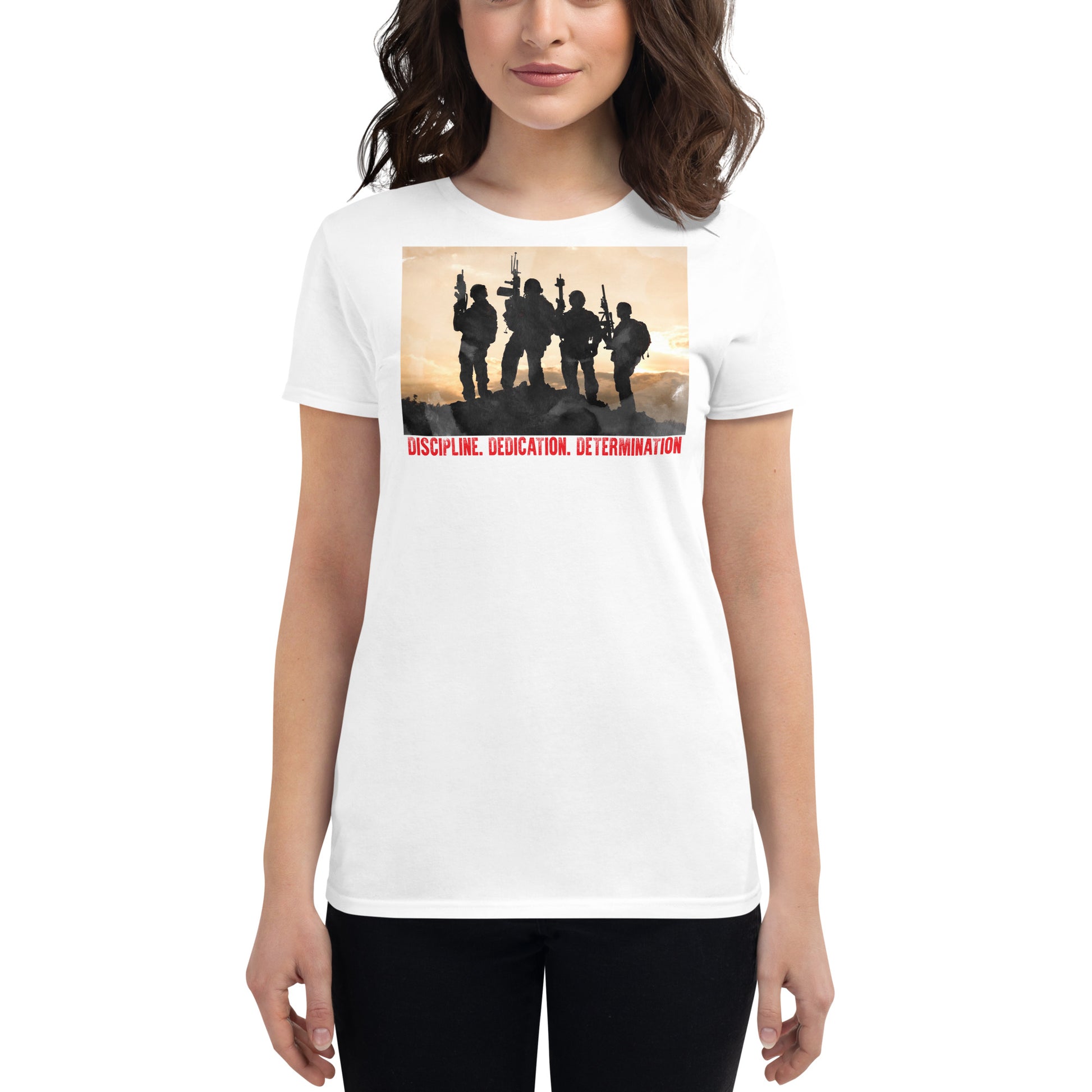 Discipline. Dedication. Determination. II Women’s Motivational White T-Shirt