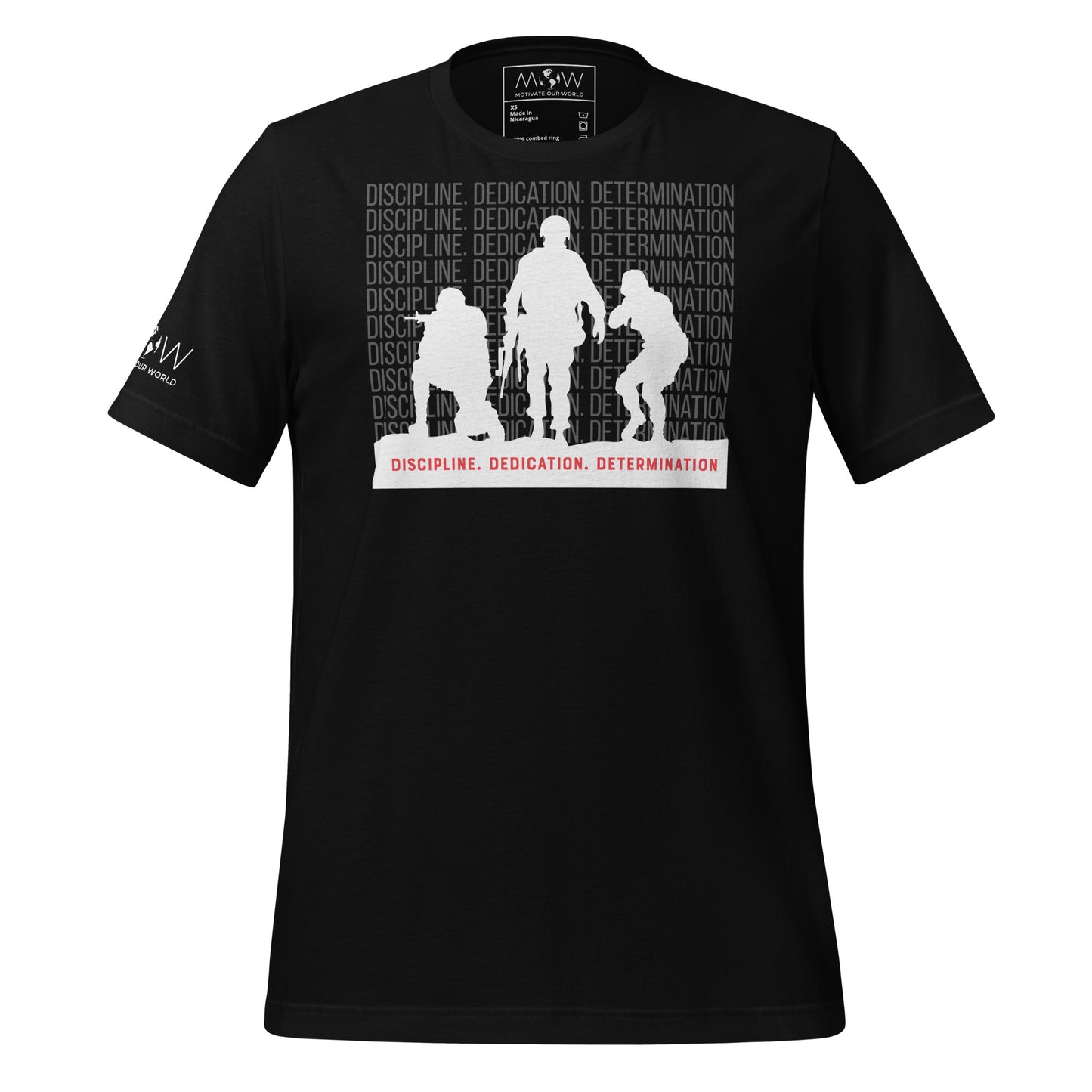 Discipline. Dedication Men's Motivational Black T-Shirt