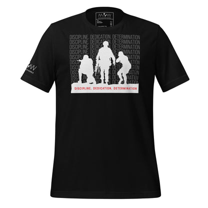 Discipline. Dedication Men's Motivational Black T-Shirt