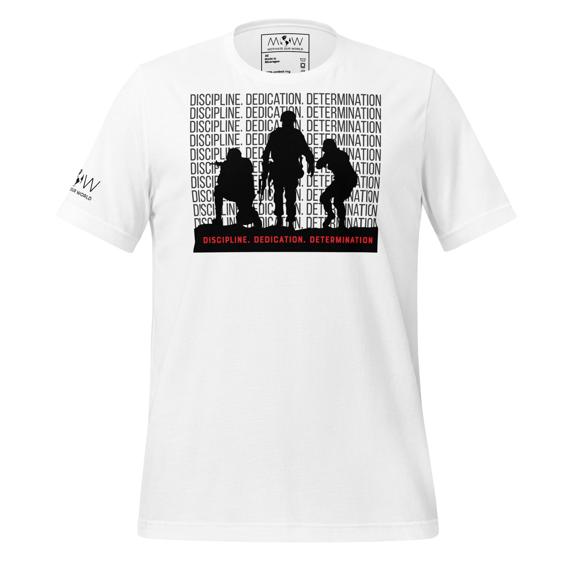 Discipline. Dedication Men's Motivational White T-Shirt