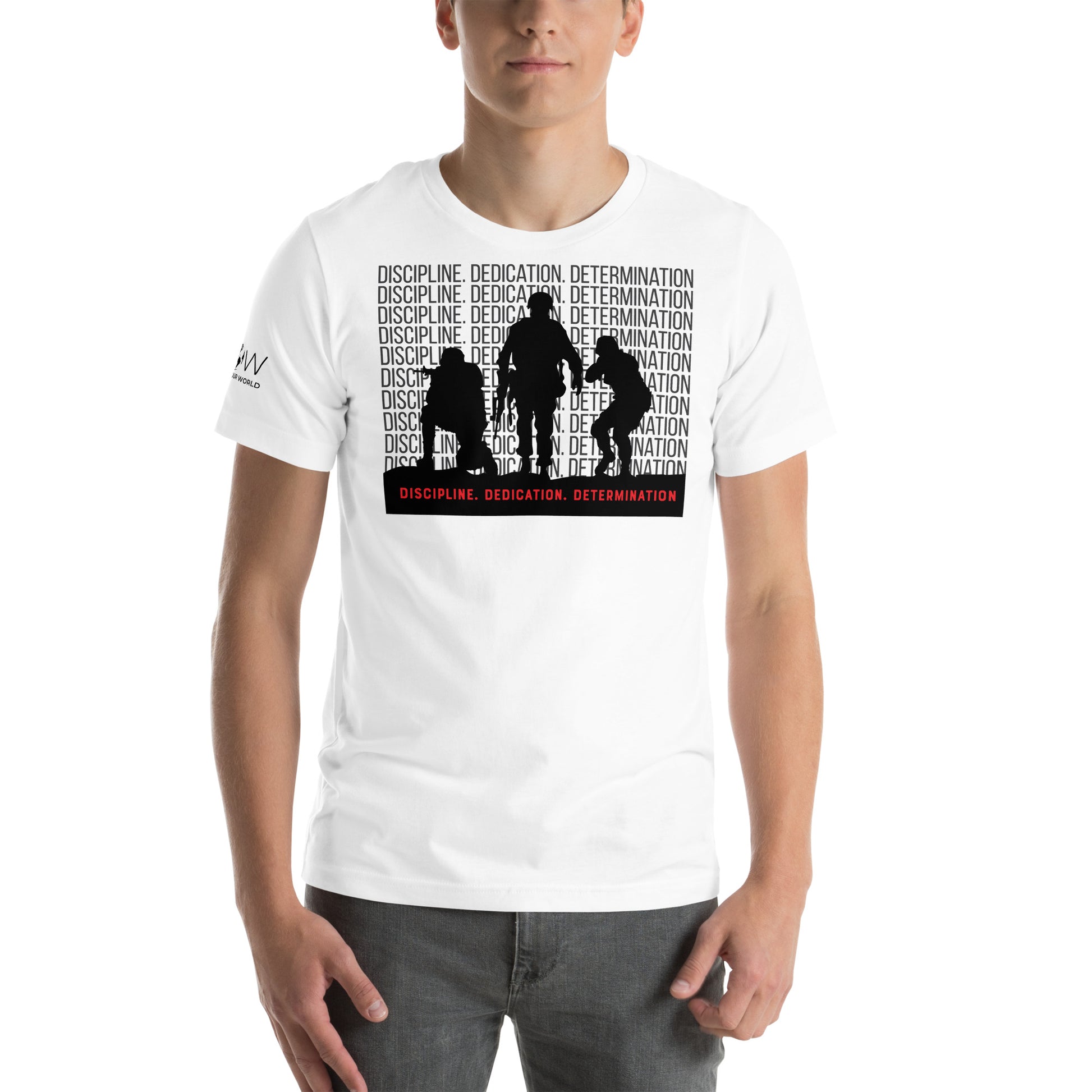 Discipline. Dedication Men's Motivational White T-Shirt