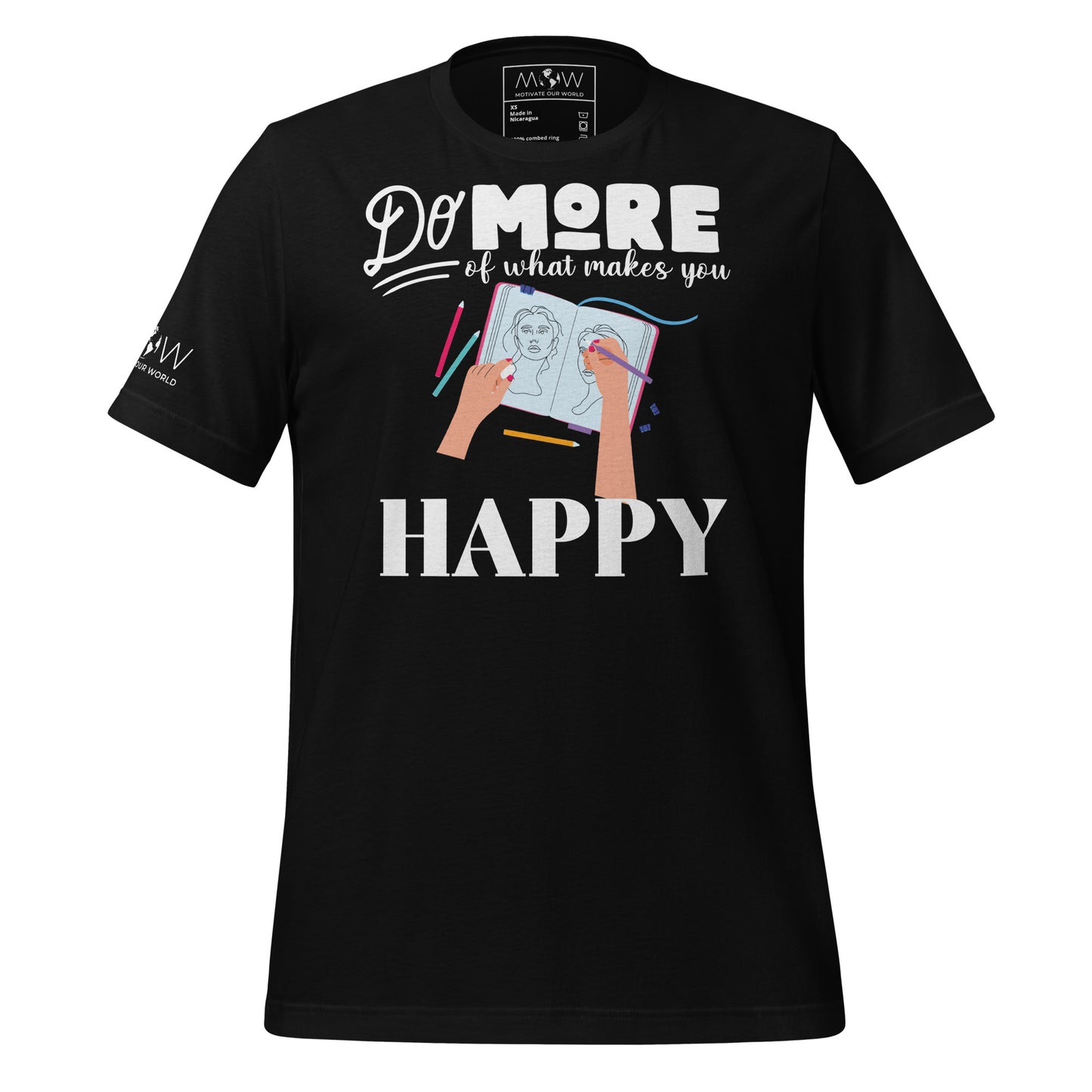 Do More of What Makes You Happy Black Motivational Men's T-Shirt