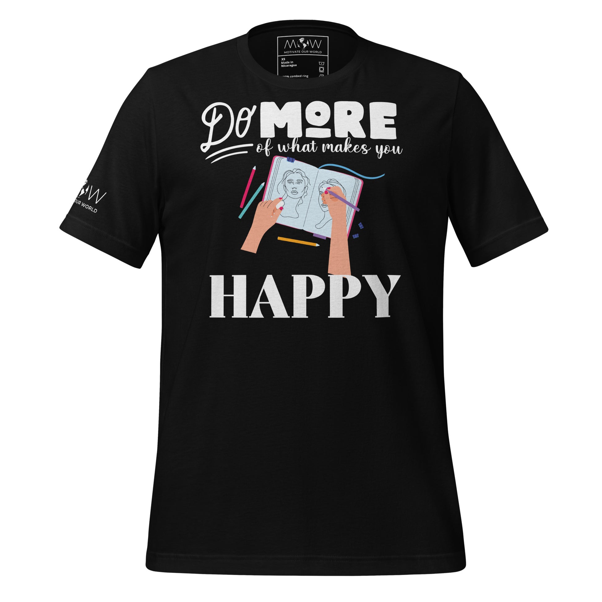 Do More of What Makes You Happy Black Motivational Men's T-Shirt