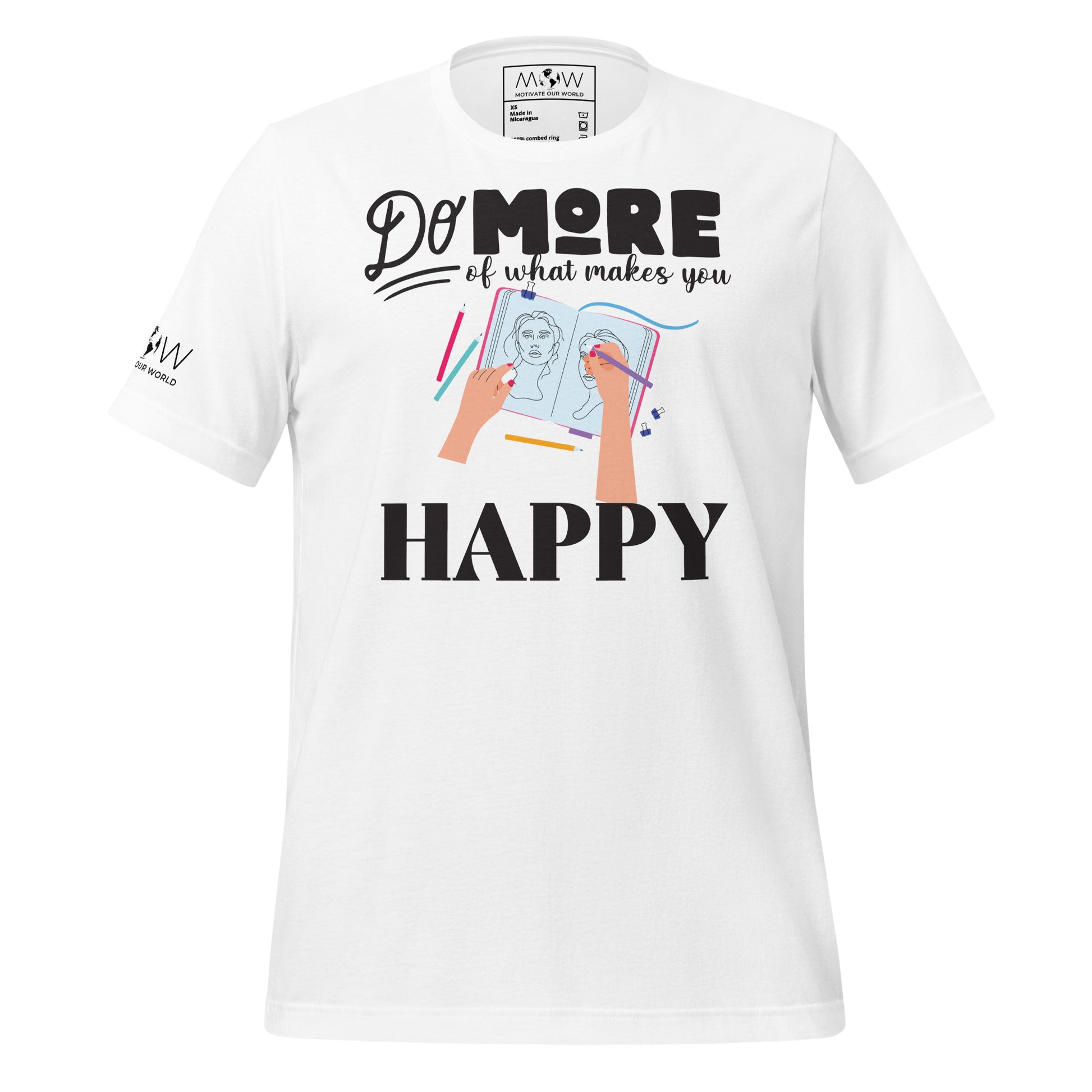 Do More of What Makes You Happy White Motivational Men's T-Shirt
