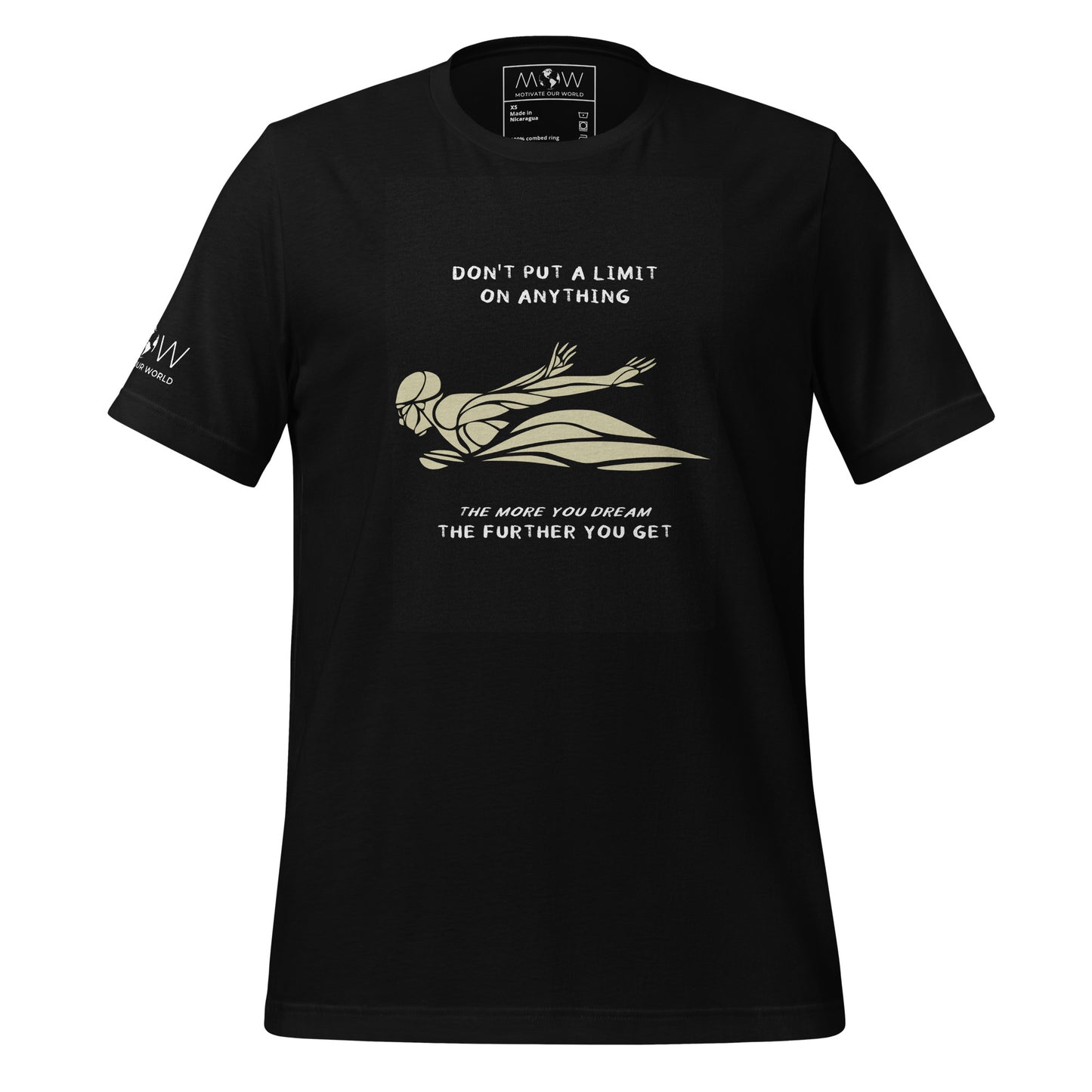 "Don't Put a Limit on Anything" Swimmer Men's Motivational Black T-Shirt