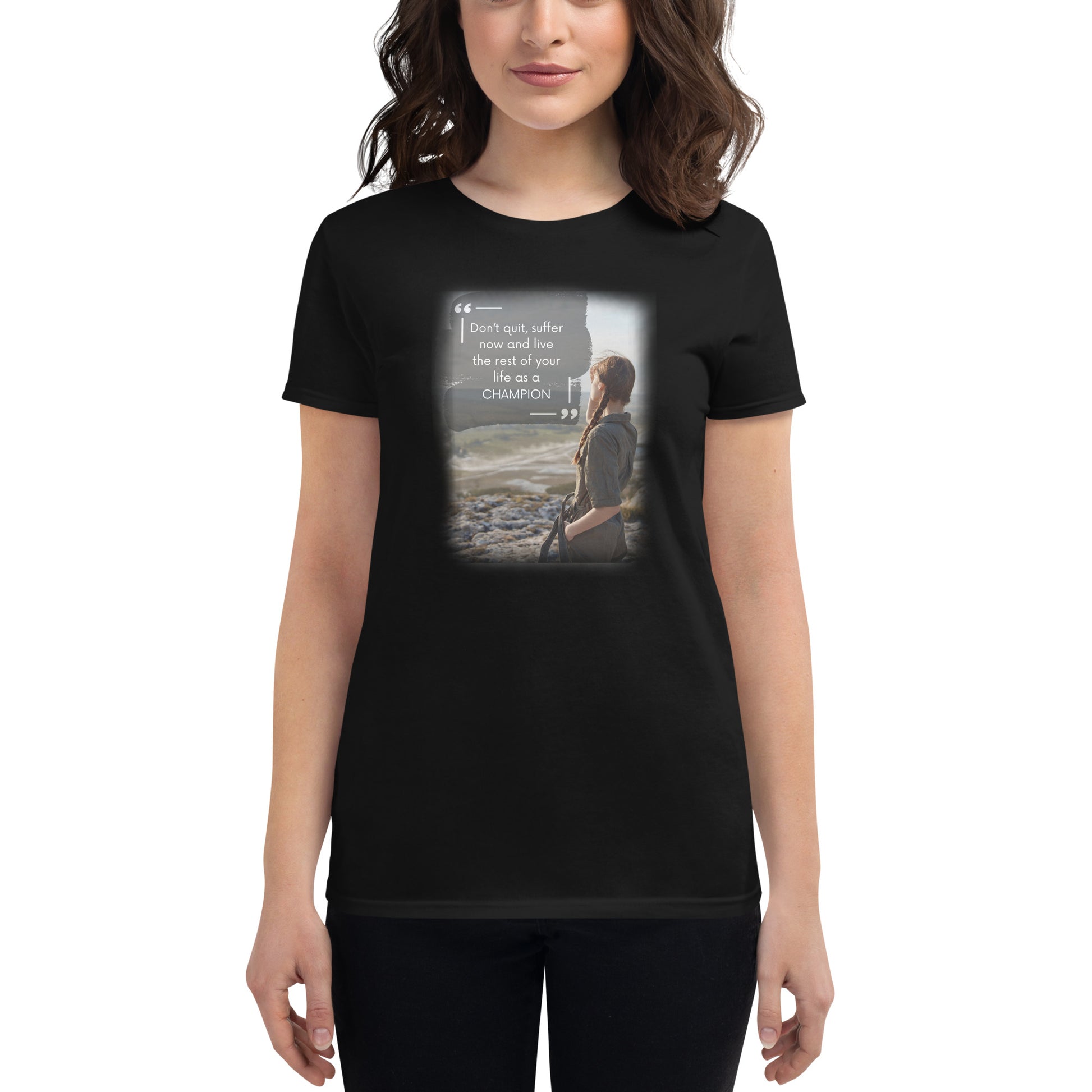 Don't Quit Women’s Motivational Black T-Shirt