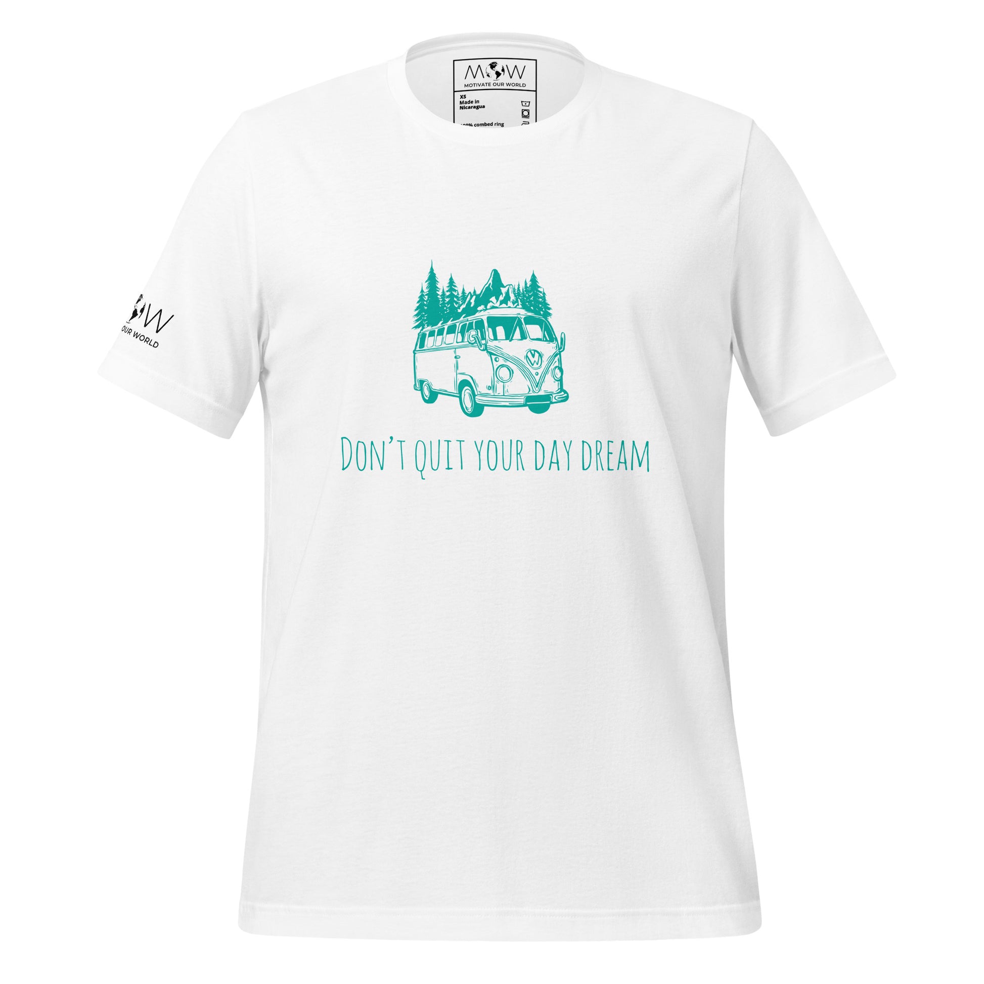 Don't Quit Your Daydream (Adventure Van Design) Men's Motivational White T-Shirt