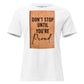 Don’t Stop Until You’re Proud Book Cover White Motivational Women’s T-Shirt