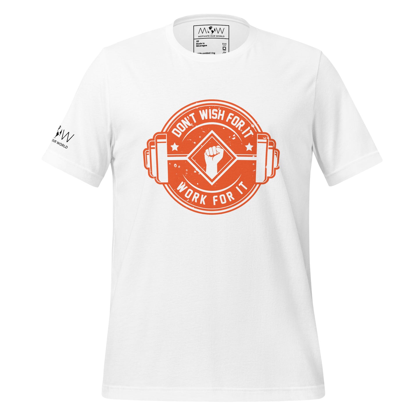 Don't Wish for It, Work for It Men's Motivational White T-Shirt