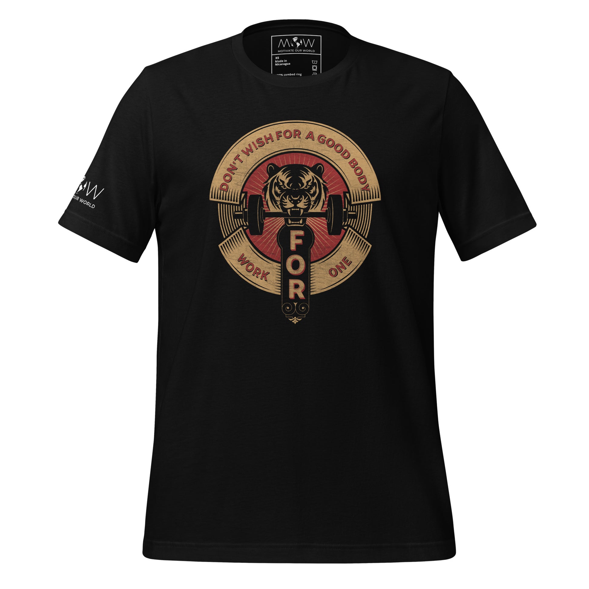 Don't Wish for a Good Body, Work for One Men's Motivational Black T-Shirt