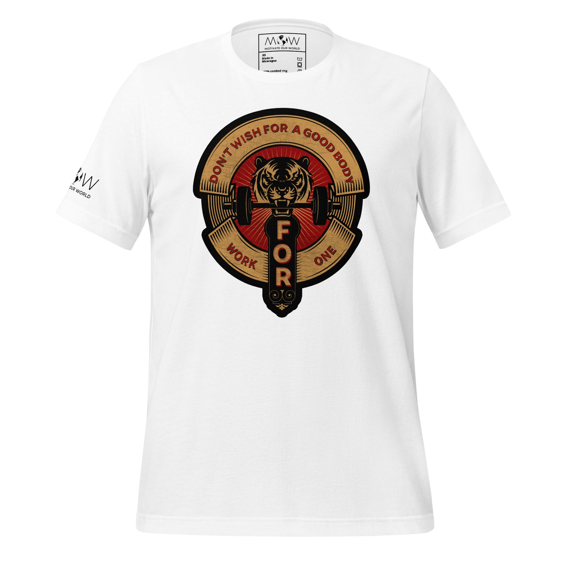 Don't Wish for a Good Body, Work for One Men's Motivational White T-Shirt