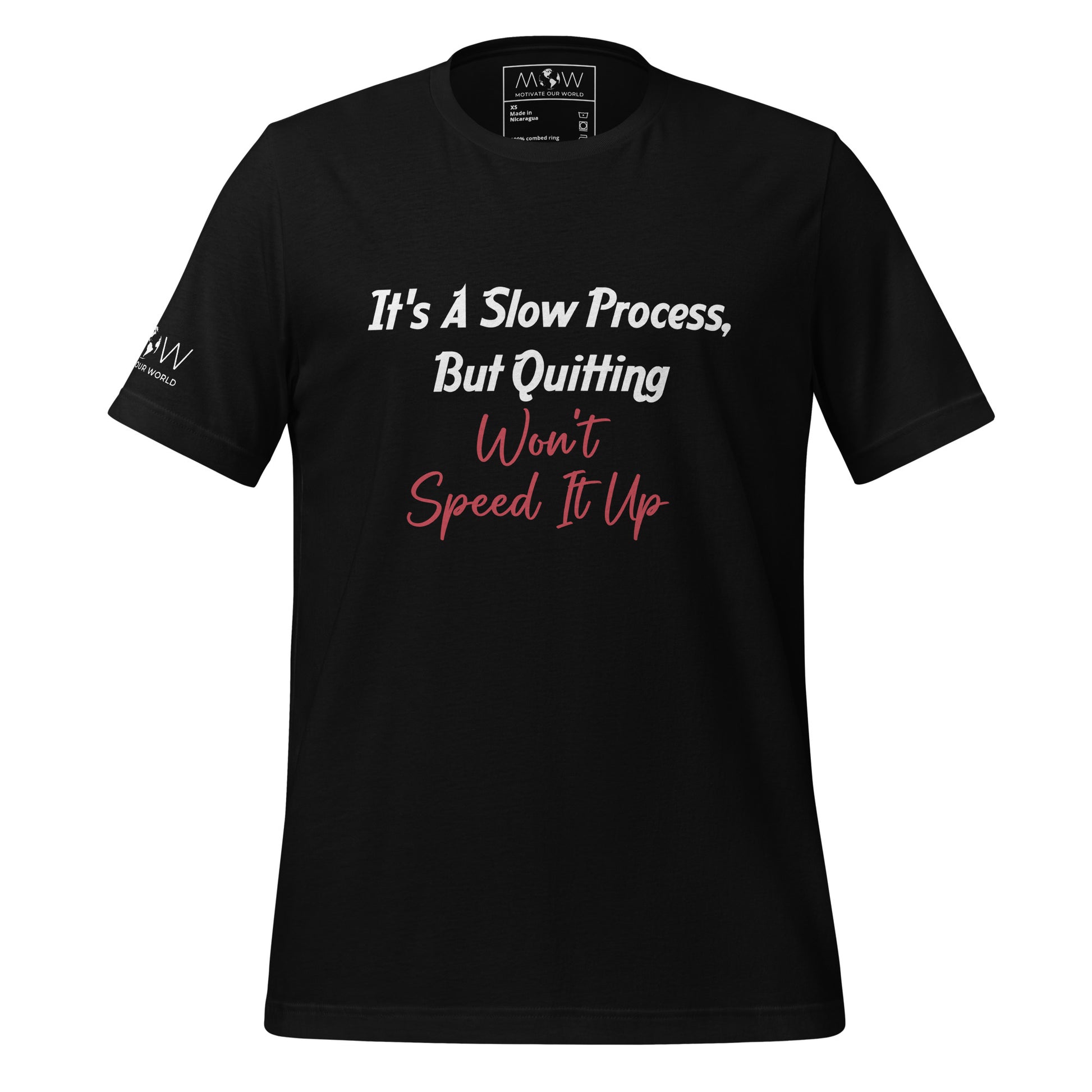 Doubting Yourself Won't Speed It Up Men's Motivational Black T-Shirt