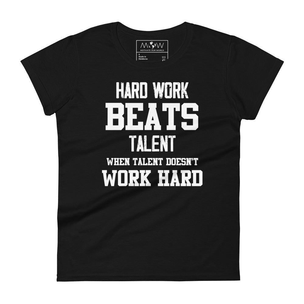 Dream Big Work Hard Women’s Motivational Black T-Shirt