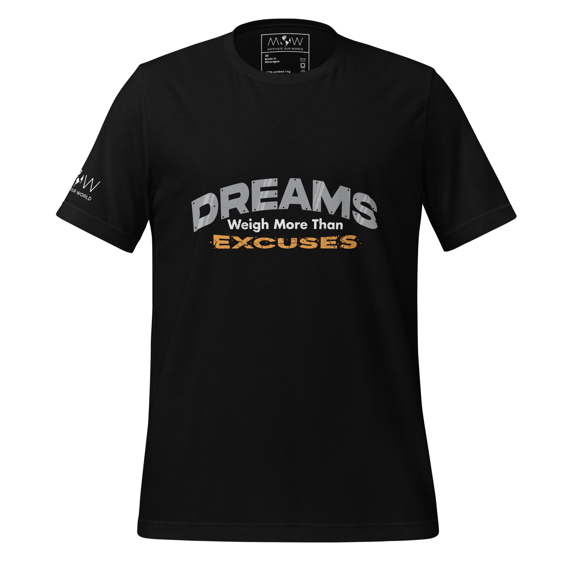 Dreams Weigh More Than Excuses Men's Motivational Black T-Shirt