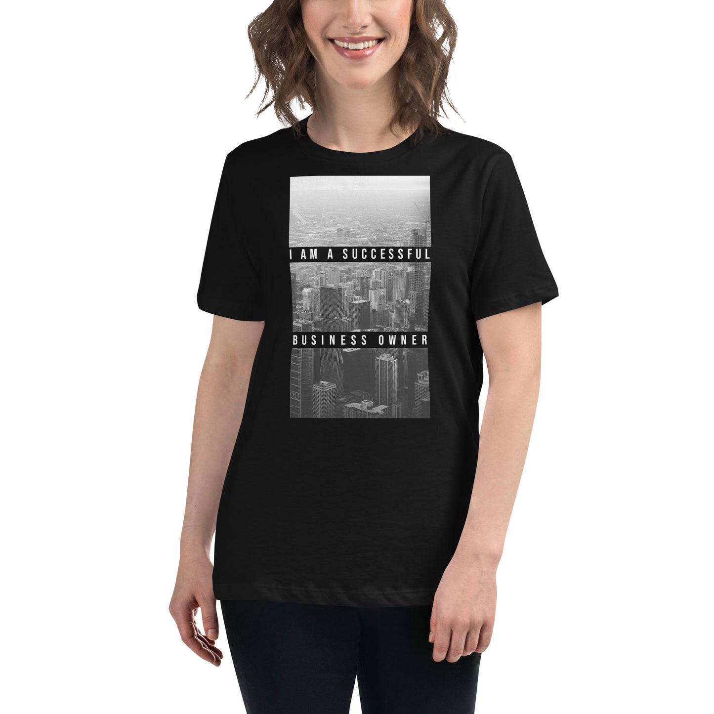 Elevate Your Vision Black Motivational Women’s T-Shirt Lifestyle