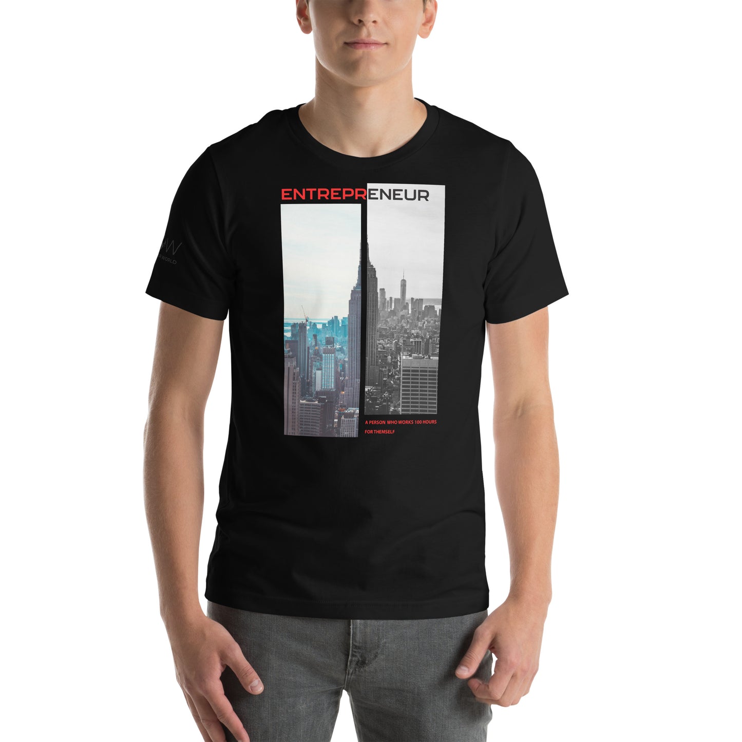 Entrepreneur 100 Hours Men's Motivational Black T-Shirt 