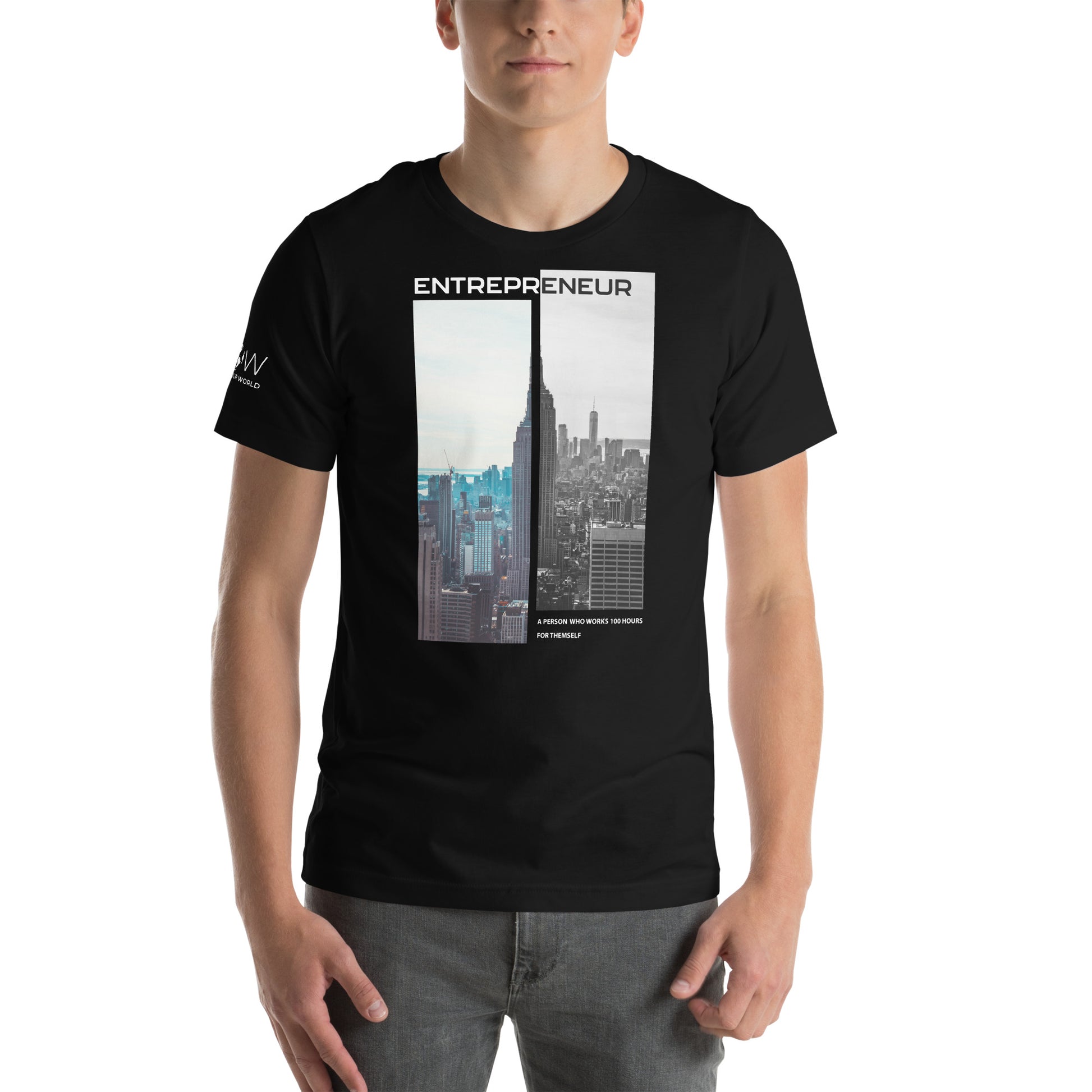 Entrepreneur 100 Hours Men's Motivational Black T-Shirt 