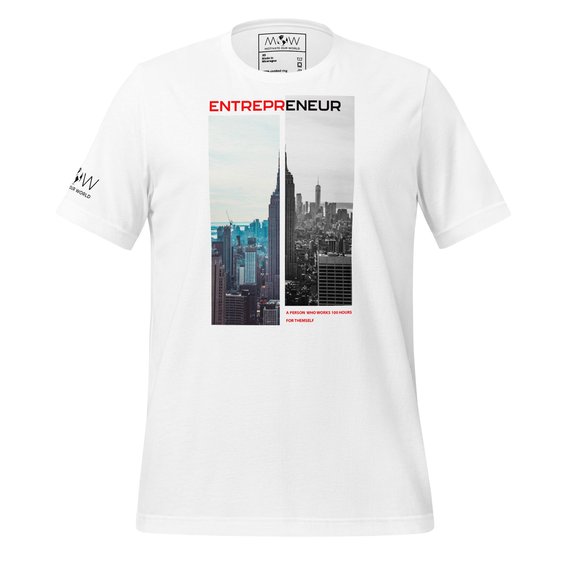 Entrepreneur 100 Hours Men's Motivational White T-Shirt 