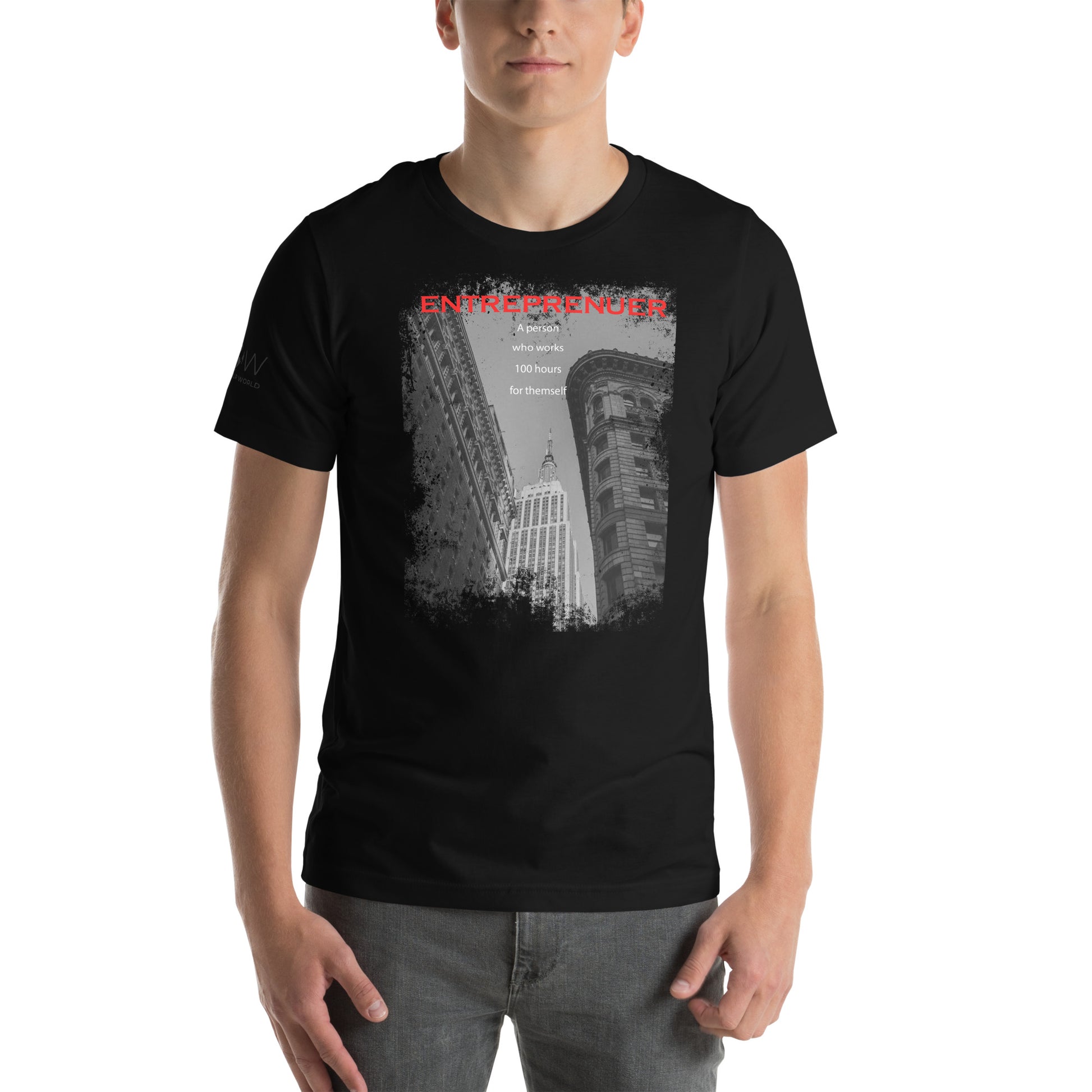 Entrepreneur 100 Hours Men's Motivational Black T-Shirt 