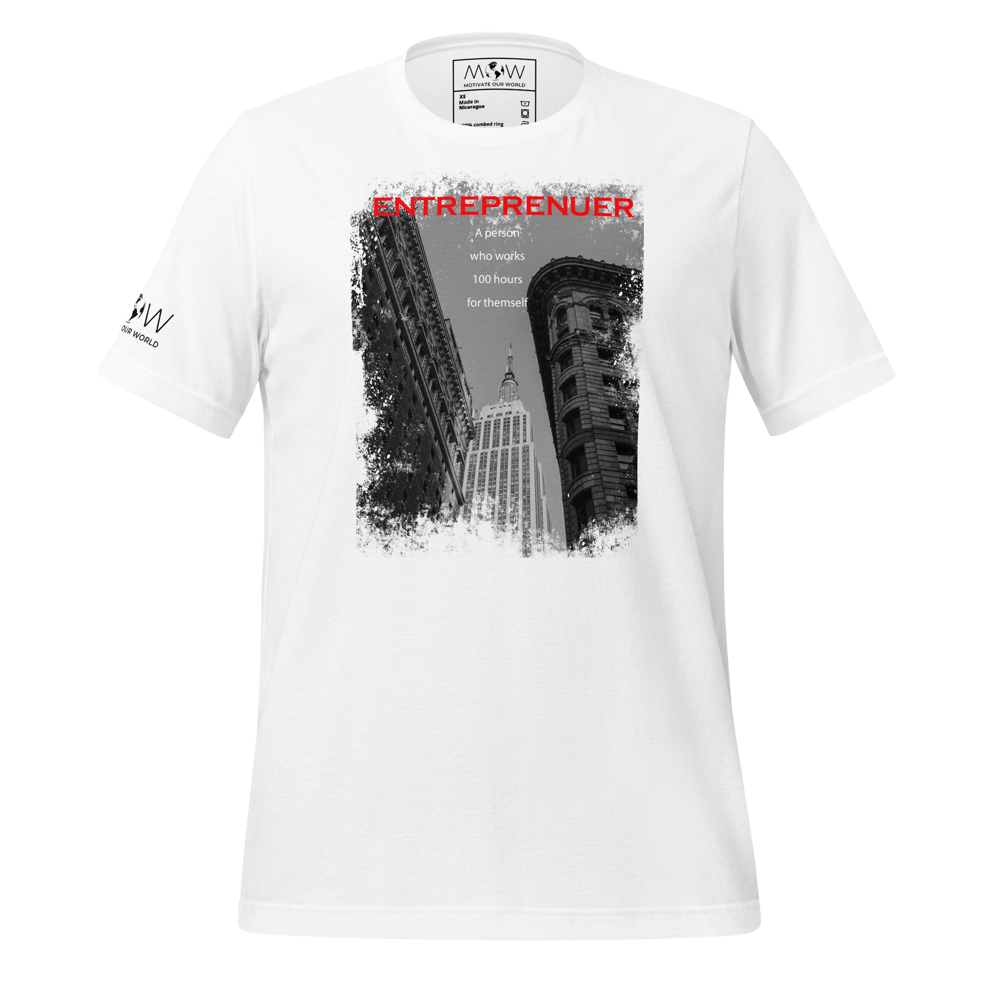 Entrepreneur 100 Hours Men's Motivational White T-Shirt 