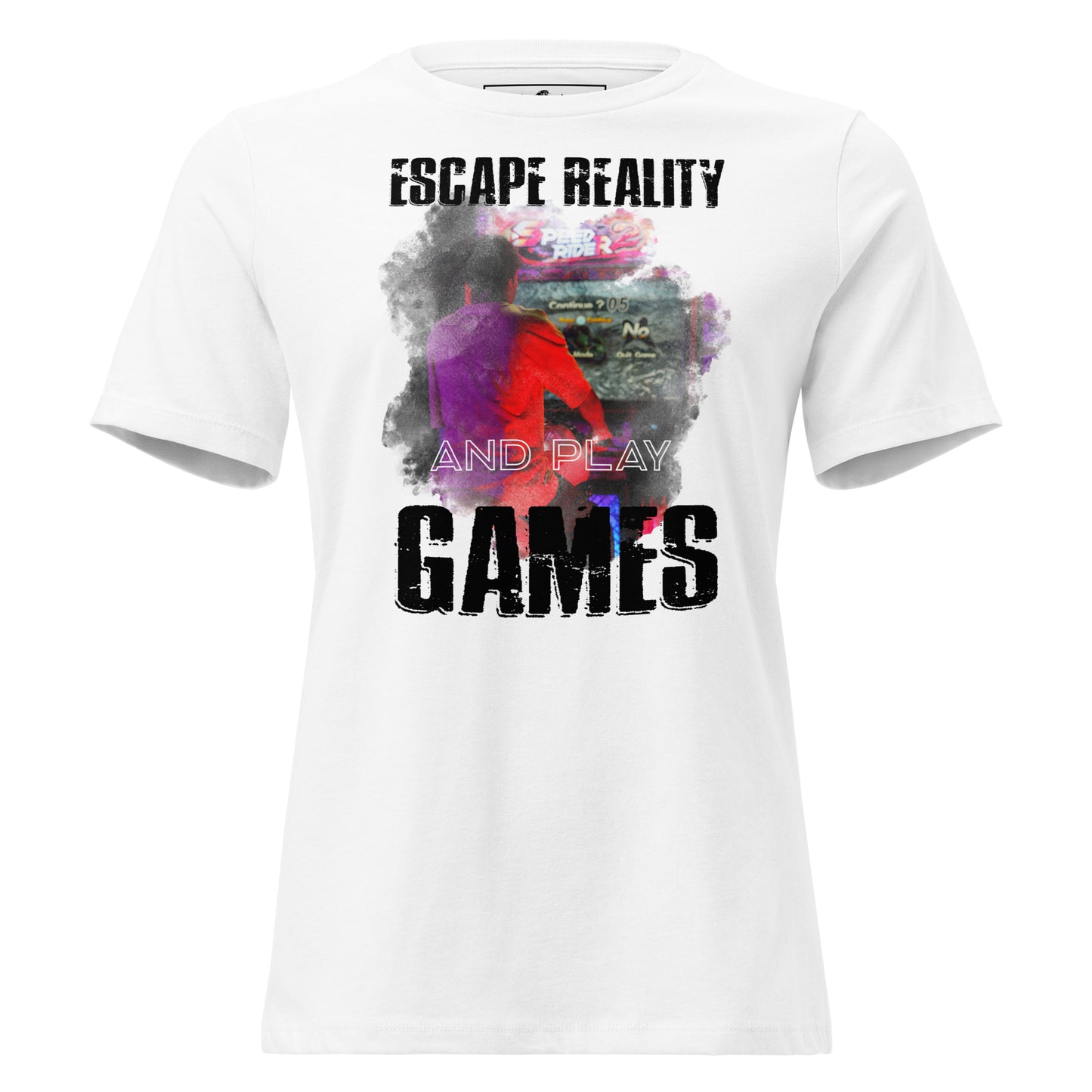 Escape Reality and Play Games - Arcade White Motivational Women’s T-Shirt