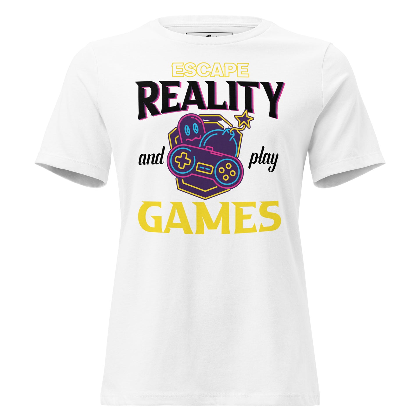 Escape Reality and Play Games White Motivational Women’s T-Shirt