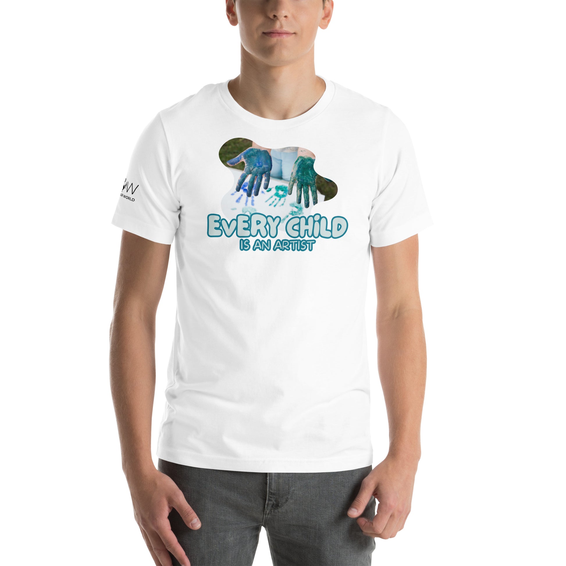 Every Child Is an Artist - Handprint Edition White Motivational Men's T-Shirt