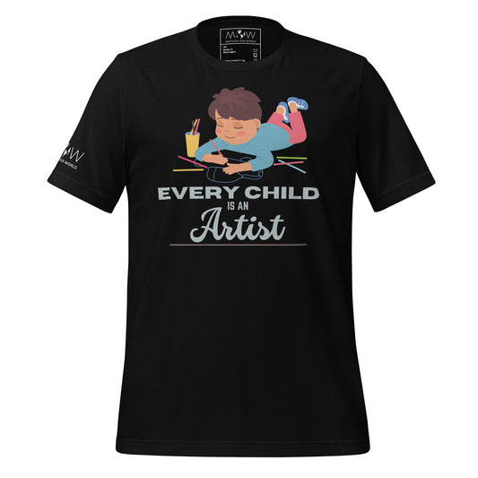 Every Child Is an Artist Black Motivational Men's T-Shirt