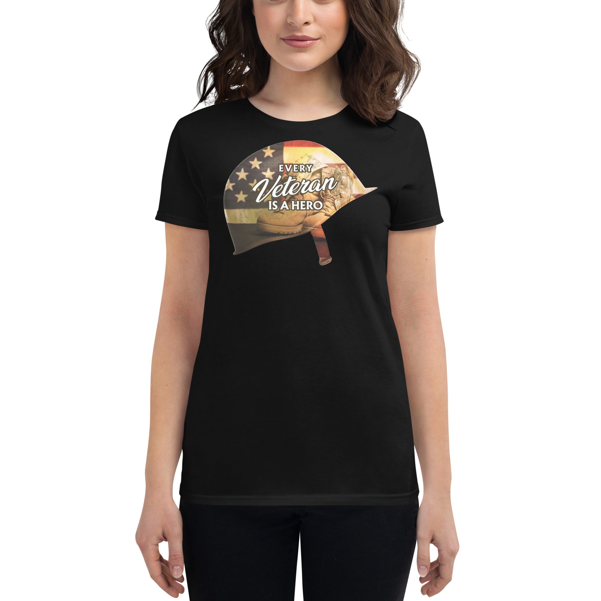Every Veteran is a Hero III Women’s Motivational Black T-Shirt