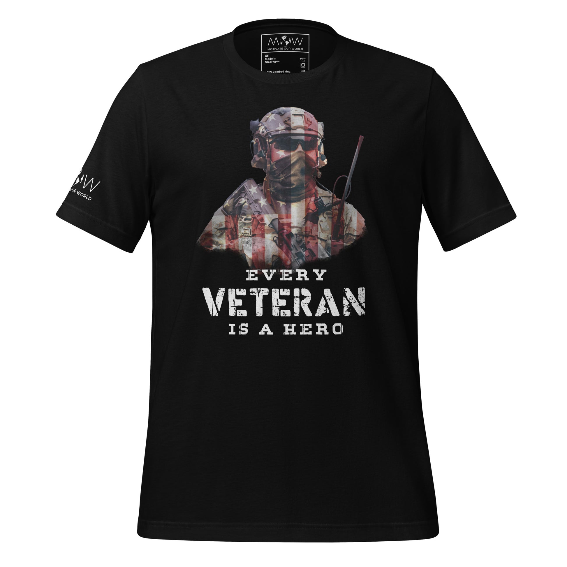 Every Veteran is a Hero IV Men's Motivational Black T-Shirt