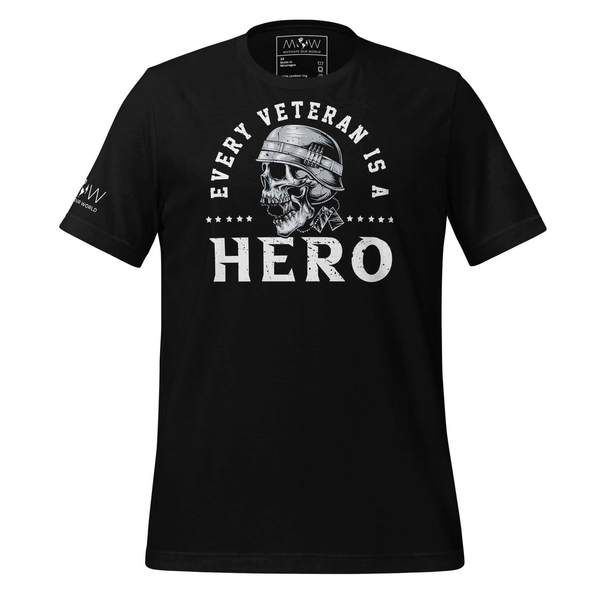 Every Veteran is a Hero Men's Motivational Black T-Shirt