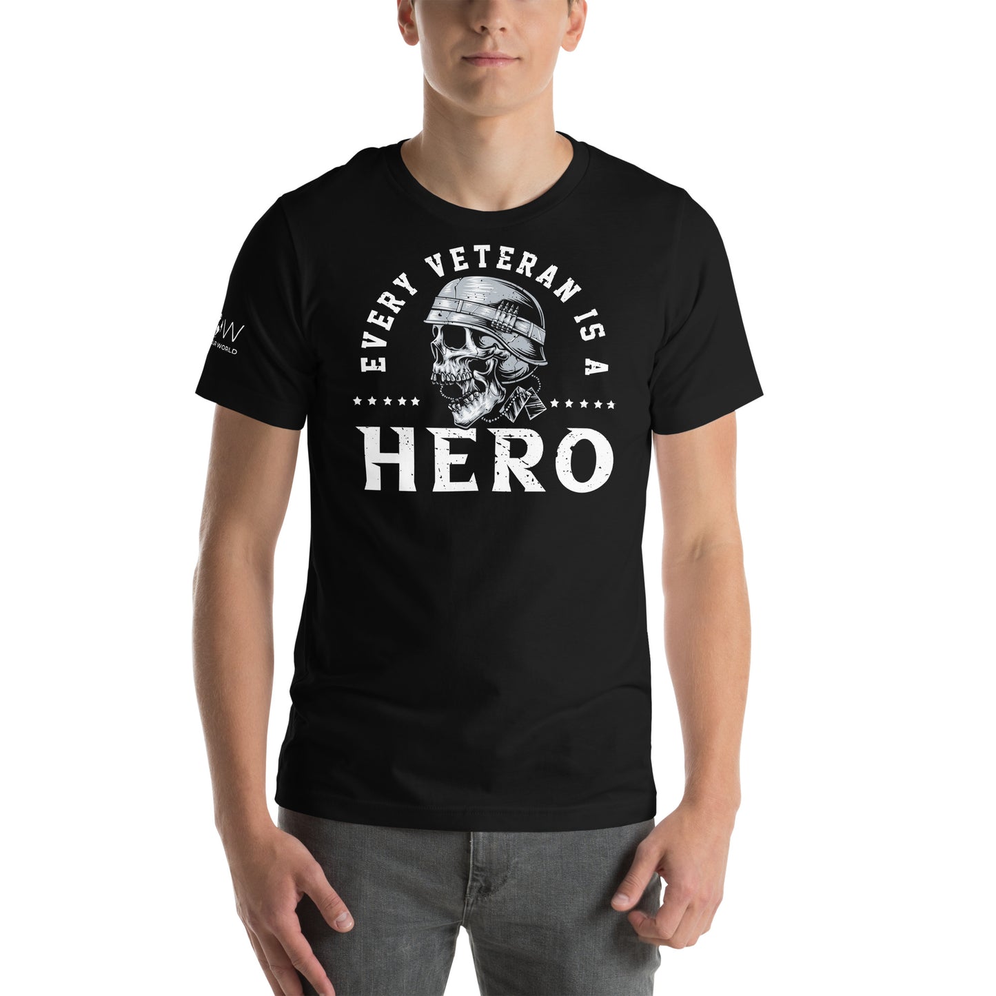 Every Veteran is a Hero Men's Motivational Black T-Shirt