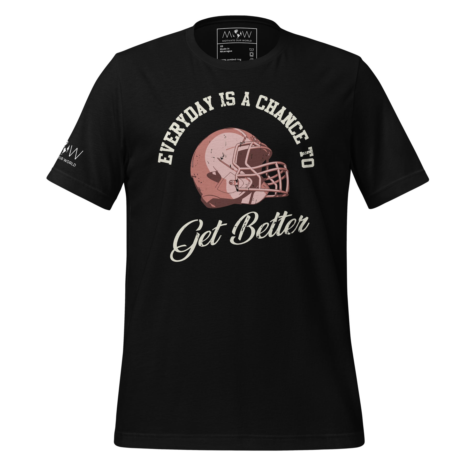 "Everyday Is a Chance to Get Better" Football Men's Motivational Black T-Shirt 