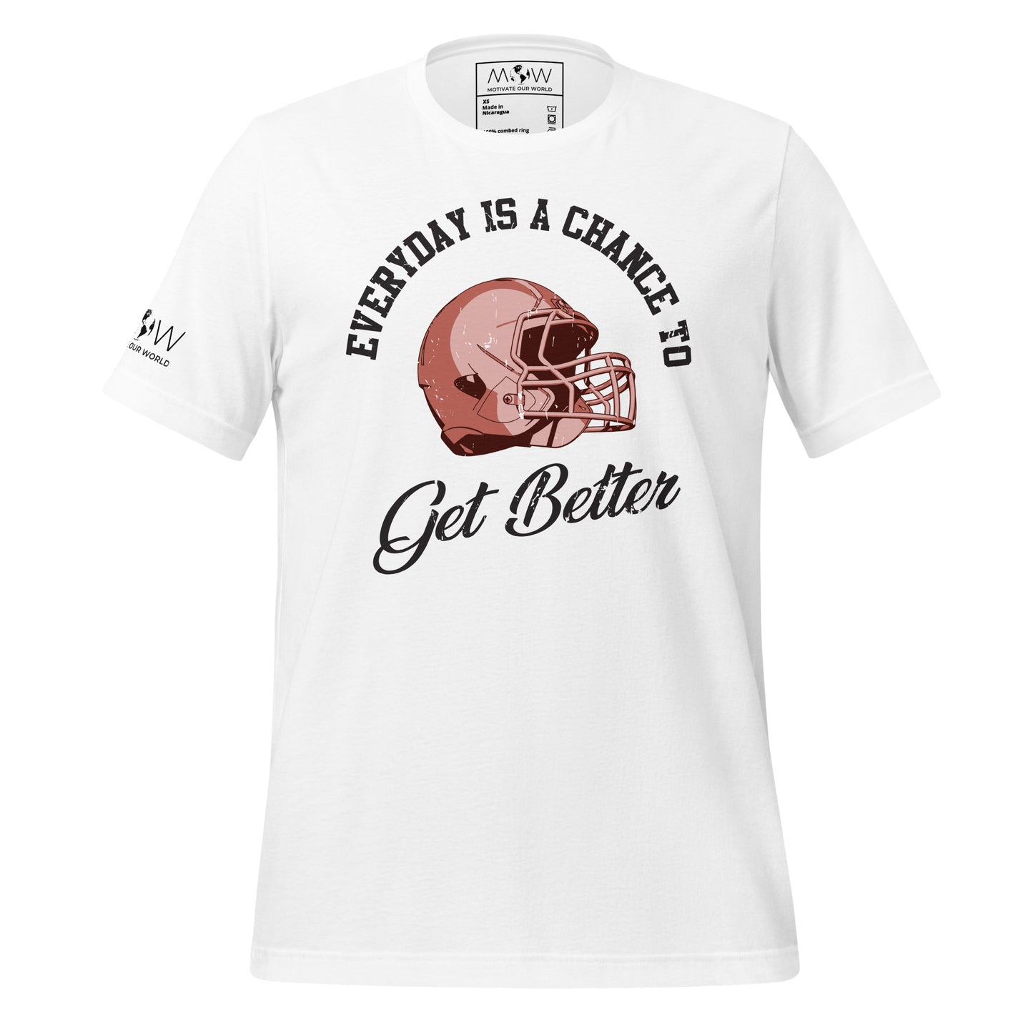 "Everyday Is a Chance to Get Better" Football Men's Motivational White T-Shirt 