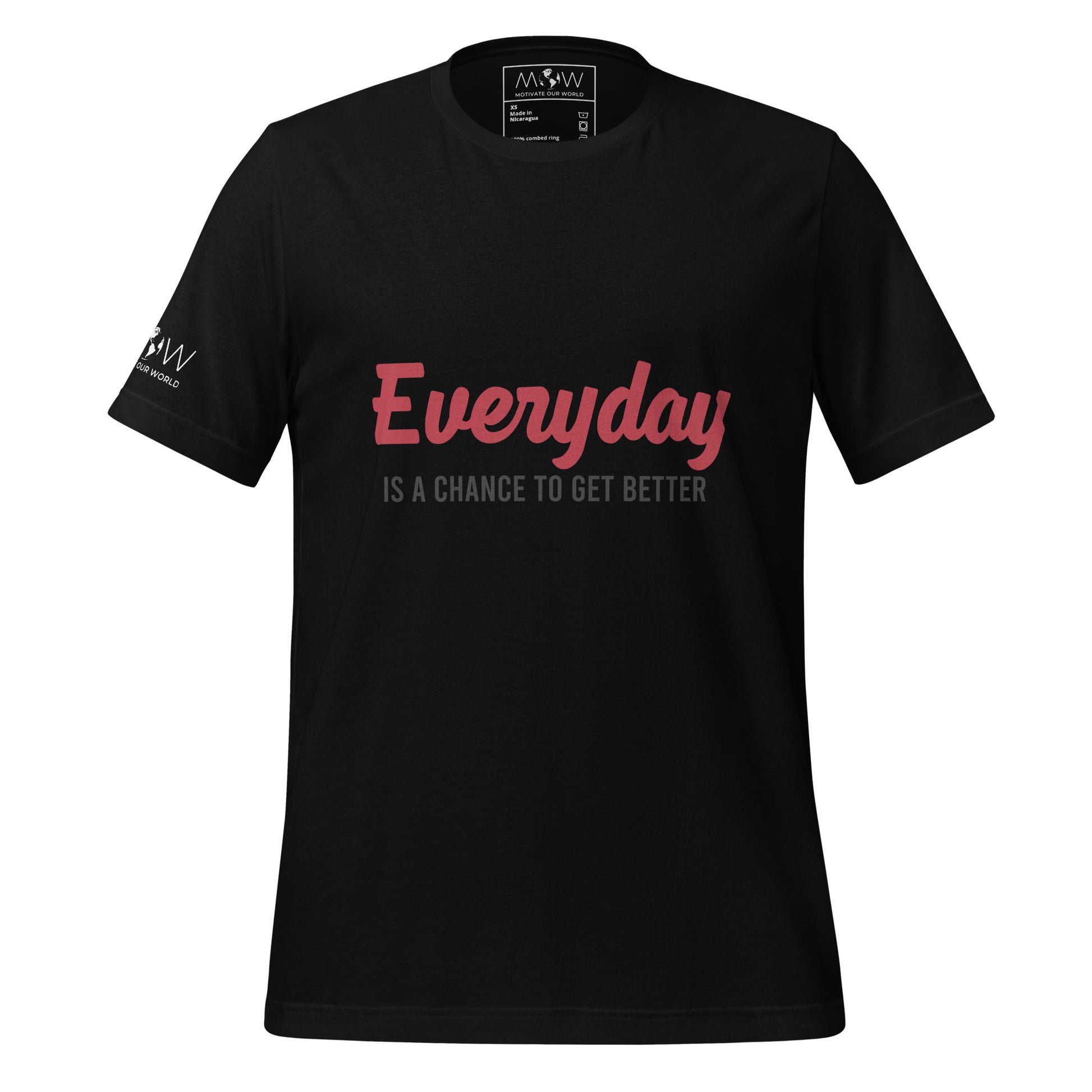 "Everyday Is a Chance to Get Better" Men's Motivational Black T-Shirt